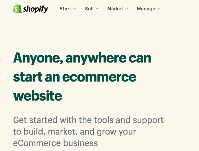 Shopify Value-Proposition Example